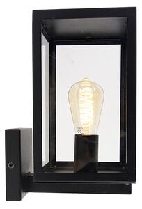 Lampada da parete per esterni moderna nera con vetro 30 cm - Rotterdam