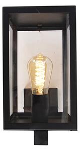 Lampada da parete per esterni moderna nera con vetro 30 cm - Rotterdam
