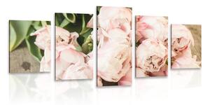 Quadri 5 pezzi – Bouquet romantico