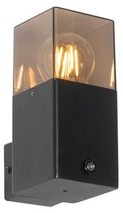 Lampada da parete per esterni nera IP44 con sensore crepuscolare - Denmark