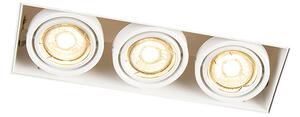 Faretto da incasso bianco orientabile e inclinabile senza cornice 3 luci - Oneon