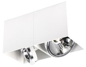 Faretto di design bianco rettangolare 2 luci - Box