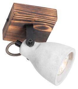 Faretto da soffitto industriale legno con cemento - Creto