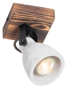 Faretto da soffitto industriale legno con cemento - Creto