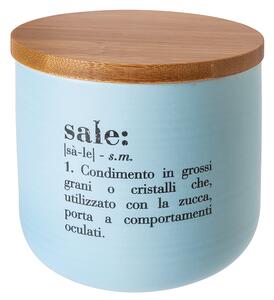Barattolo Sale Double Face 500 ml in New Bone China VdE Tivoli 1996 Acquamarina