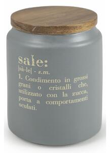 Barattolo Sale con coperchio bamboo 800 ml in Gres VdE Tivoli 1996 Grigio