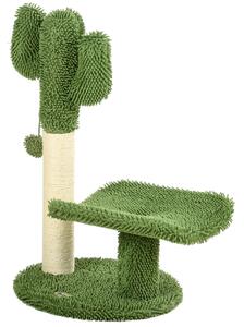 AllMyPets Albero per Gatti a Forma di Cactus con Tiragraffi e Pallina da Gioco 35x31x55.5 cm colore Verde e Bianco - D03DHGN