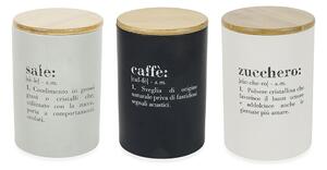 Set 3 Barattoli Sale Zucchero e Caffè 750 ml in Ceramica VdE Tivoli 1996