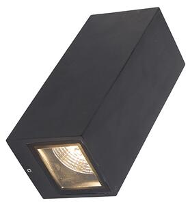 Applique moderna nera 2 luci GU10 AR70 IP54 - Baleno