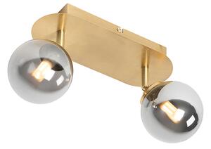 Faretto oro 2 luci orientabile con vetro fumé - ATHENAS
