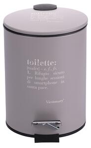 Pattumiera "Toilette" 3 Litri Ø17x23,5 cm in Plastica VdE Tivoli 1996 Tortora