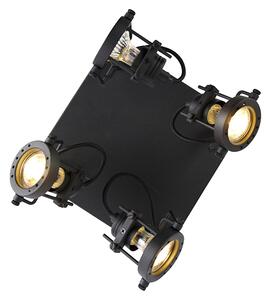 Faretto industriale nero 4 luci - Suplux