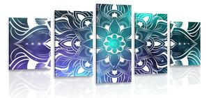 Quadri 5 pezzi – Mandala moderna con motivo orientale