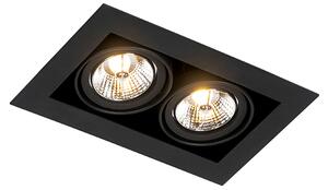 Faretto da incasso moderno nero 2 luci orientabile - Oneon 70