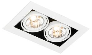 Faretto da incasso moderno bianco 2 luci orientabile - Oneon 70