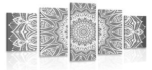 Quadri 5 pezzi – Mandala armonia in bianco e nero