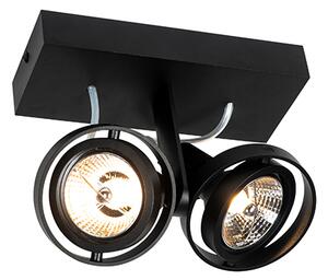 Faretto moderno nero 2 luci - Master 70
