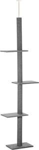 AllMyPets Albero Tiragraffi per Gatti a 4 Livelli con Altezza Regolabile Grigio 43x27x228-260cm - 312GYS369