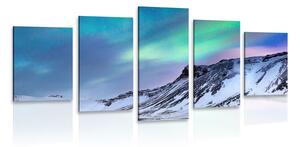 Quadri 5 pezzi – Aurora boreale norvegese