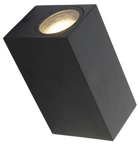 Lampada da parete moderna nera 2 luci IP44 - Baleno