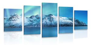 Quadri 5 pezzi – Aurora boreale artica