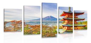 Quadri 5 pezzi – Vista sulla Pagoda Chureito e sul Monte Fuji