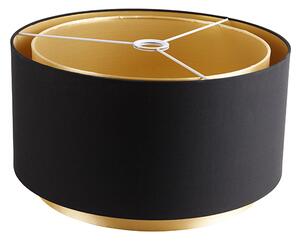 Paralume in tessuto nero 40/47/26 con interno dorato