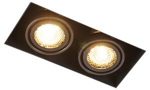 Faretto da incasso intelligente nero senza cornice 2 luci incl. Wifi GU10 - Oneon Honey