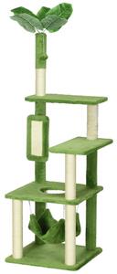 AllMyPets Albero Tiragraffi per Gatti con Amaca Pallina e Tiragraffi in Sisal 49x49x142 cm colore Verde - GN-D3OR