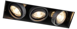Faretto da incasso moderno Smart nero senza bordi con 3 GU10 Wifi - Oneon 3