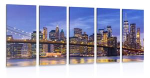 Quadri 5 pezzi – Ponte affascinante a Brooklyn