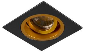 Faretto da incasso smart nero con oro quadrato incluso Wifi GU10 - Chuck