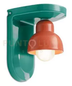 Applique 1 luce berimbau turchese + arancio pokè c2600(tup)