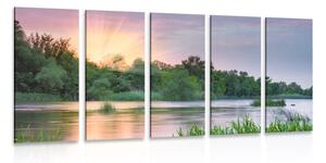 Quadri 5 pezzi – Alba sul fiume
