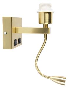 Lampada da parete moderna in ottone con braccio flessibile - Brescia Combi