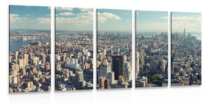 Quadri 5 pezzi – Vista sul centro affascinante di New York