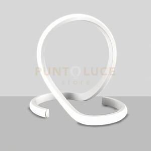 Lumetto in metallo e alluminio verniciato bianco con led integrato 