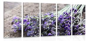 Quadri 5 pezzi – Bouquet di lavanda