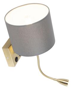 Applique Art Déco oro con paralume grigio - Brescia