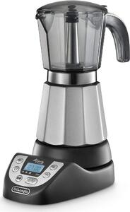 De Longhi OUTLET - Alicia PLUS EMKP 63.B Caffettiera elettrica Moka 3 o 6 Tazze Caff Macinato in Polvere Funzione Orzo e Aroma con Timer