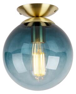 Lampada da soffitto intelligente in ottone con vetro blu oceano incl. Wi-Fi ST64 - Pallon