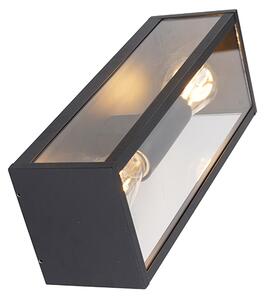 Applique da parete Industriale Nera 38 cm 2 luci IP44 - CHARLOIS