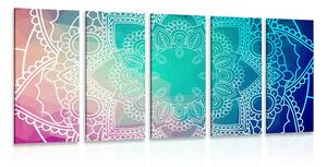 Quadri 5 pezzi – Mandala pastello