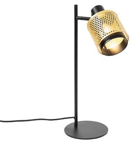 Lampada da tavolo industriale nera con oro - Kayden
