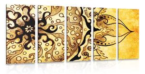 Quadri 5 pezzi – Mandala con tocco vintage