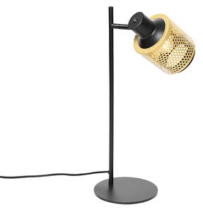 Lampada da tavolo industriale nera con oro - Kayden