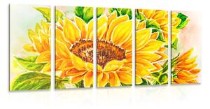 Quadri 5 pezzi – Girasole splendido