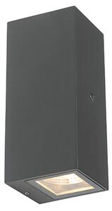 Applique da parete grigia 2 luci IP44 con sensore crepuscolare - Baleno