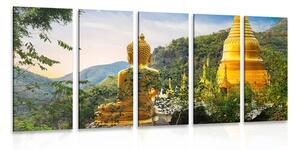 Quadri 5 pezzi – Vista sul Buddha dorato