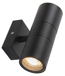 Lampada da parete per esterni nera 2 luci IP44 - Duo